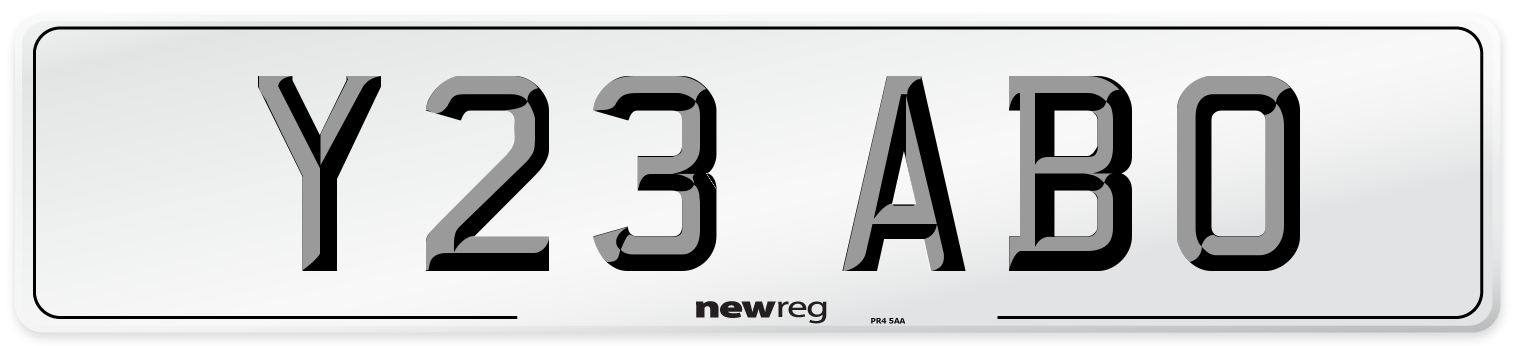 Y23 ABO Number Plate from New Reg
